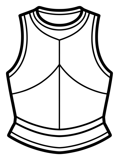 A line-art torso armor catalog part.