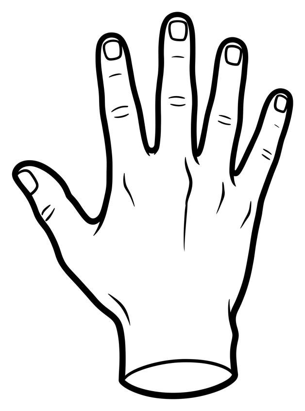 A line-art hand catalog part.
